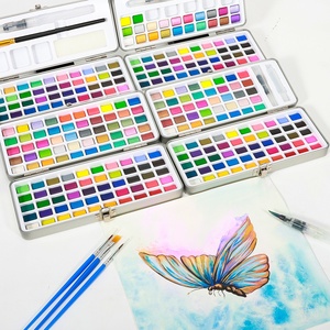 Ensemble de peinture à l'<span class=keywords><strong>aquarelle</strong></span> solide H&B 50/72/90/100 couleurs pour papier et toile, best-seller - Product Image 1