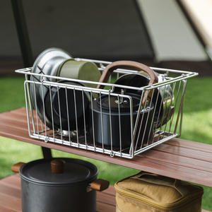 Cesta de drenaje plegable de acero inoxidable, rectangular, 2.0-3.0L, duradera, tipo soporte, caja de almacenamiento de alimentos - Product Image 2