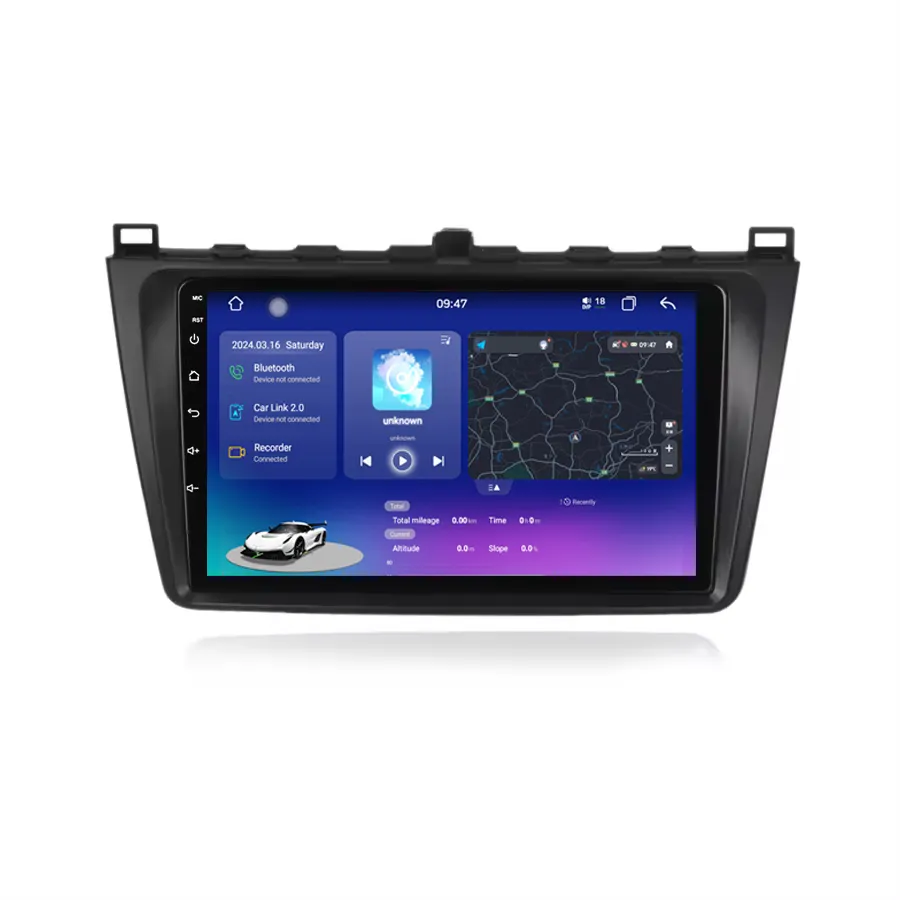 12+512GB Android 13 8core QLED Dsp Car Radio Dvd Player For Mazda 6 2008-2012 Gps Bt Video Navigation Carplay Auto