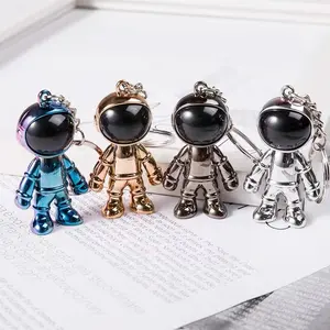 good stock branded keychain Wholesale Metal astronaut key chain 3D astronaut creative colorful metal space keyring