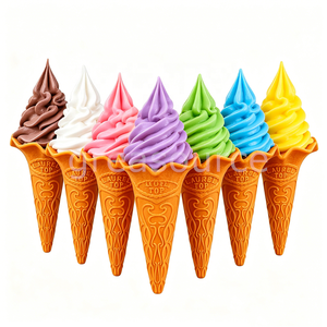 Modèle de cornet de glace molle en plastique, cornet de gaufre artificiel à spirale 7 couleurs, pour vitrine de magasin, photographie alimentaire, imitation - Product Image 4