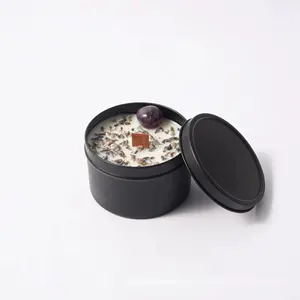 Dried Flower Natural Stone Chakra Candle Wholesale Candle Luxury Birthday Supplier Fragrance Custom Candles
