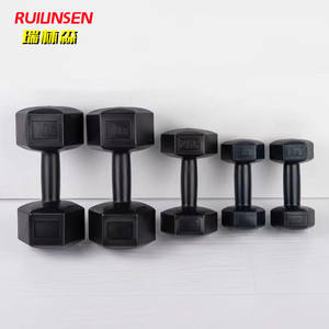 מכירה ישירה מוצק צבע PVC + מלט תערובת בטיחות משקולת כושר משקולת הקס - Product Image 3