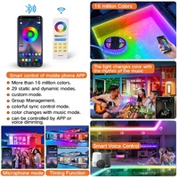 Bande LED RGB en plastique submersible WiFi Tuya App DC 12V IP68 pour piscine et éclairage paysager