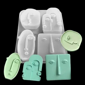 DIY Silicone Irregular Abstract Face Mold Soy Wax Bee wax Candles MOLD Resin plaster mold