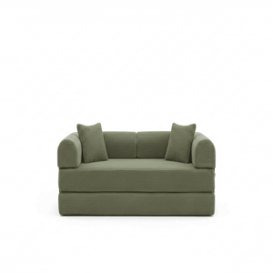 โซฟาเบดผ้ากำมะหยี่สีเขียวทันสมัย แบบโมดูลาร์ พับเก็บได้ พร้อมเบาะรองหลัง ชุดโซฟาอเนกประสงค์ - Product Image 2