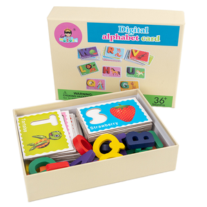 Tarjetas de reconocimiento de alfabeto de madera para aprendizaje divertido, tablero a juego de educación temprana para niños de 2 a 3 años, juguetes de bloques para - Product Image 2