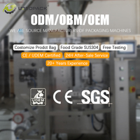 Machine de remplissage de sachets VFFS entièrement automatique à haute précision avec PLC, pesage 100-2500g et étiquetage pour l'emballage de sachets alimentaires