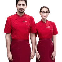 Veste de chef personnalisée à manches courtes, idéale pour la pâtisserie hôtelière et la préparation de plats chinois et occidentaux.