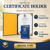 Cubierta para Certificado y Diploma de Graduación en Estilo Libro, de PU, con Logotipo Personalizado Estampado en Oro