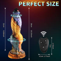 10,23 Zoll Riesiger Dicker Drachen-Monster Anal-Dildo mit Vibrationsfunktion für Damen, G-Punkt und U-Punkt, Tier-Fantasie Stoßdildo