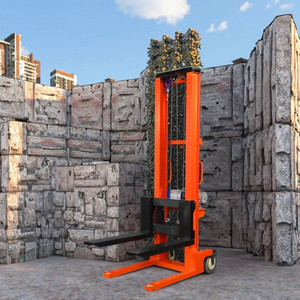 1 Ton 1,6 M Carretilla elevadora Apilador manual hidráulico Carretillas elevadoras Apilador de paletas manuales - Product Image 2
