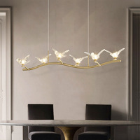 Candelabros de escritorio delantero de cobre para restaurante, lámpara colgante de lujo, diseño de luces Led