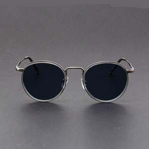 Lunettes de soleil rondes en métal pour hommes, style punk rétro noir léopard, avec logo personnalisé, protection UV400, modèle 2025 - Product Image 2