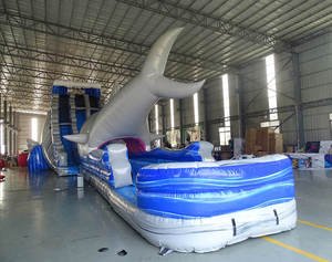 Glissière d'eau gonflable en PVC bleu de qualité commerciale pour enfants géant sautant plein d'entrain <span class=keywords><strong>toboggan</strong></span> <span class=keywords><strong>toboggan</strong></span> parc de <span class=keywords><strong>trampoline</strong></span> de 3 ans - Product Image 1