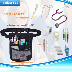 <b>Nurse</b> Waist <b>Bag</b> Canvas Cross Body Strap Portable Medical Supplies Storage <b>Bag</b> For Hospital Use - Product Image 5