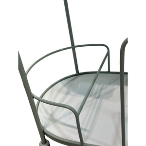 Chariot de service élégant en marbre et métal ovale, combinaison raffinée de design moderne, courbes gracieuses, prix de gros - Product Image 5
