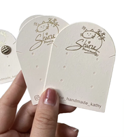 Étiquette de présentation pour bijoux et boucles d'oreilles - Logo et texte personnalisables en relief, étiquette en papier couché robuste avec impression sérigraphique