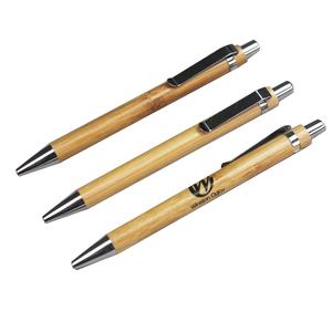 Stylo à bille promotionnel bois bambou personnalisé avec stylo à bille - Product Image 1