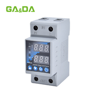 Protecteur numérique de surtension et de sous-tension réglable 63A AC 220V, monophasé, avec relais de protection à réconnexion automatique 50/60Hz