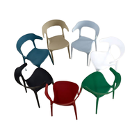 Chaise de salle à manger empilable en plastique multicolore avec dossier incurvé, chaise d'appoint pour restaurant, maison, hôtel, mobilier