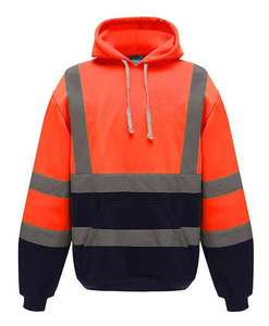 Felpe con cappuccio Pullover riflettente ad alta visibilità EN ISO 20471 classe <span class=keywords><strong>2</strong></span>/ ANSI classe <span class=keywords><strong>2</strong></span> felpa di sicurezza a maniche lunghe giallo influenza - Product Image 2