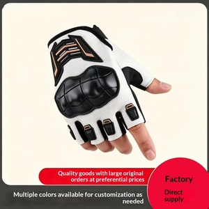Guantes de Motocicleta Transpirables de Medio Dedo para Hombre y Mujer, con Protección Rígida en los Nudillos, Antideslizantes, Personalizados, para Ciclismo, Carreras y Seguridad - Product Image 4