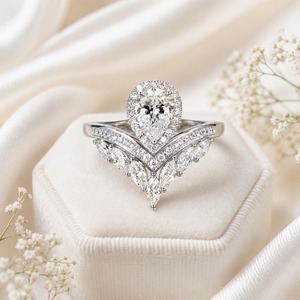 Anello Romantico a Forma di Corona e Occhio di Cavallo, Gioielli da Sposa per Signore - Product Image 1