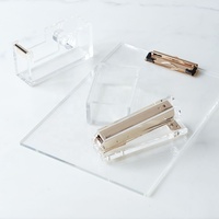 Papeterie moderne contemporain personnalisé accessoires de bureau acrylique bord droit règles