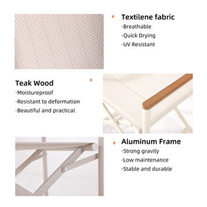 Fauteuil d'extérieur moderne en aluminium Patio meubles de jardin pliable extérieur chaise de directeur pour balcon d'hôtel - Product Image 5