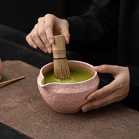 Ensemble Matcha en céramique huit pièces style Baiben avec bouilloire et bol, support Chasen et outils de style rétro Dehua – Cadeau idéal