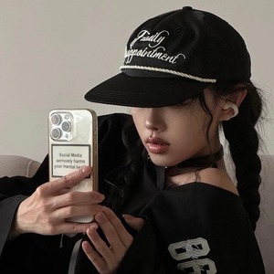 <b>Flat</b> Brim Baseball <b>Cap</b> Navy Blue Breathable Waterproof <b>Summer</b> Sunshade Unisex Satin 56-58CM - Product Image 3