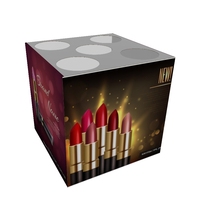 Boîte de présentation cosmétique en carton gaufré finition mate recyclable pour cils, fards à paupières, blush, emballage personnalisé avec impression de logo
