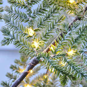 Gran oferta, luces de árbol esmaltadas constantes de 71in y 340LED, hojas de pino de ciprés, luz decorativa de Navidad Nevada para sala de fiestas y festivales - Product Image 6