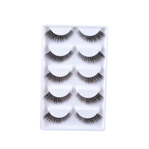 Pestañas Postizas de Visón Sintético de 0.15 mm con Banda Transparente Invisible, 5 Pares en Bandeja de Plástico Blanca, Efecto 3D, Hechas a Máquina - Product Image 5