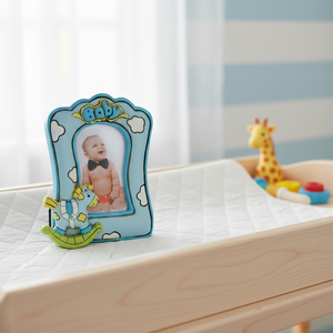 Cornice Portafoto in Resina Azzurra con Vetro, Stile Europeo, Leggibilità Migliorata e Fascino Estetico - Product Image 3