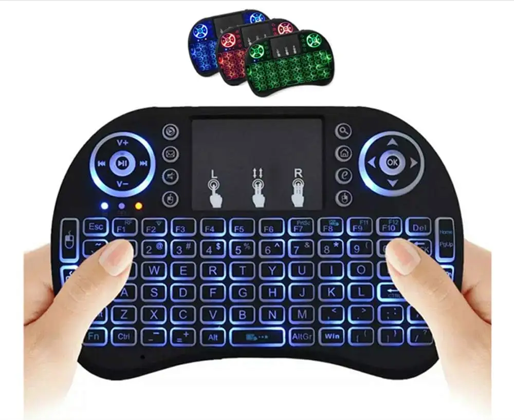 Mini Keyboard i8 2.4G Air Mouse Wireless Keyboard with Touchpad, Rechargeable Handheld Keyboard Remote for Smart android tv box
