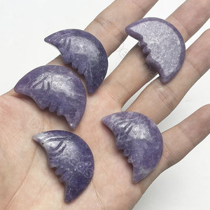 Vendita calda incisa intaglio falce di luna <span class=keywords><strong>pietra</strong></span> cristallo di guarigione artigianato per la decorazione della casa regalo, 34x20x8mm - Product Image 6