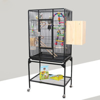 Grande cage à oiseaux en métal de 54 pouces avec support roulant pour perroquets, pigeons, conures, ara, gris d'Afrique, cage à perroquets XXL