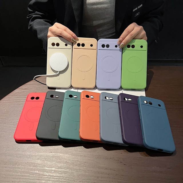 Google Pixel 8A All-Inclusive Liquid Magnetic Case 9A Model  Protective Case with Phone Grip  Silicone Suction Phone case