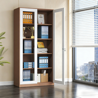 Armoire de classement de bureau moderne en acier réglable avec porte vitrée pour la maison et le bureau