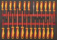 NOUVEAU 7 Tiroirs 198PCS Chariot à outils avec isolation VDE Set d'outils pour l'entretien des véhicules électriques Armoire à outils professionnelle en métal