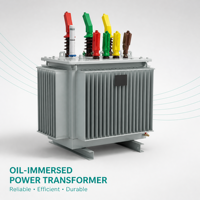 Transformateur immergé dans l'huile à bobinage en cuivre triphasé, type d'huile personnalisé ONAN, 33 kV, 50 Hz, 11 kV, faible perte, économie d'énergie