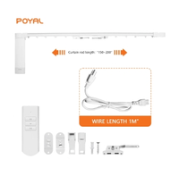 Ouvre-rideau motorisé intelligent POYAL avec télécommande, commande vocale, technologie de capteur pour usage professionnel, connexion sans fil