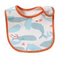 Bib Bayi Katun Lembut Unisex Bermotif, Kancing Jepret yang Dapat Disesuaikan, Handuk Ludah Bayi/Balita