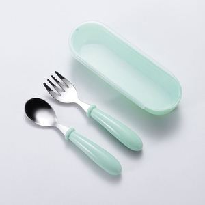 Custom Logo Printed Baby <b>Kids</b> Spoon and Fork Set <b>Kids</b> Stainless Steel <b>Cutlery</b> Set Flatware Sets - Product Image 3