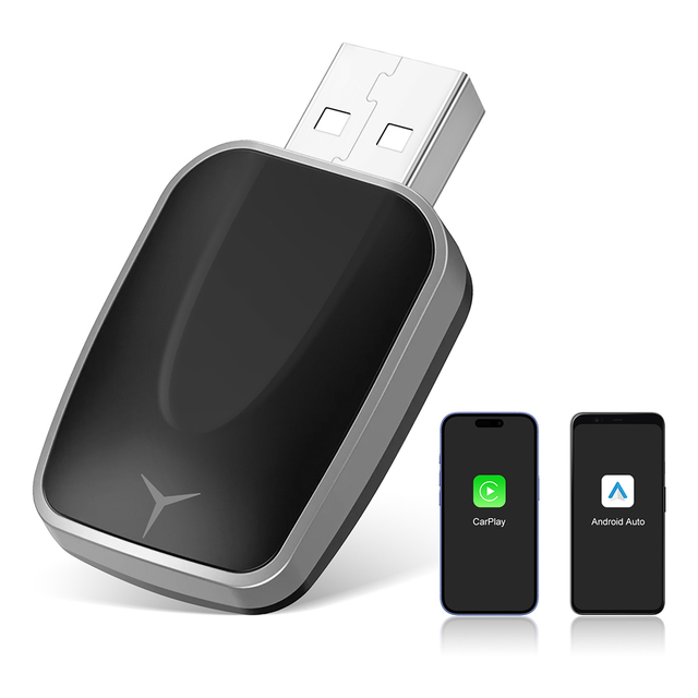 2-in-1 Wireless CarPlay & Android Auto Adapter for Factory Wired Cars Adaptador Sem Fio Carplay Usb Apple Carplay