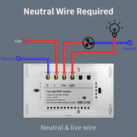 Commutateur de lampe de ventilateur de plafond intelligent Wifi Tuya avec commande vocale d'application à réglage de vitesse et intégration Alexa Google Home Zigbee Network