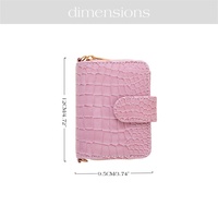 Hongbo dompet kartu multifungsi, dompet Mini kulit buaya 7 warna baru untuk kunci, uang tunai, uang sebagai hadiah Natal/Sekolah