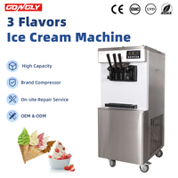 Machine à glace commerciale sur pied personnalisable en acier inoxydable à 3 becs avec pompe à air